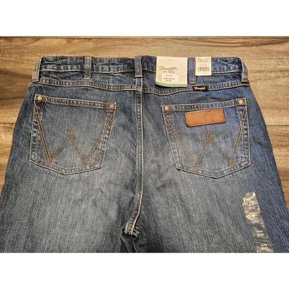 Wrangler Womens 32x32 Denim The Green Jean Trouser High Rise Flare Wide Leg Blue - Picture 5 of 5